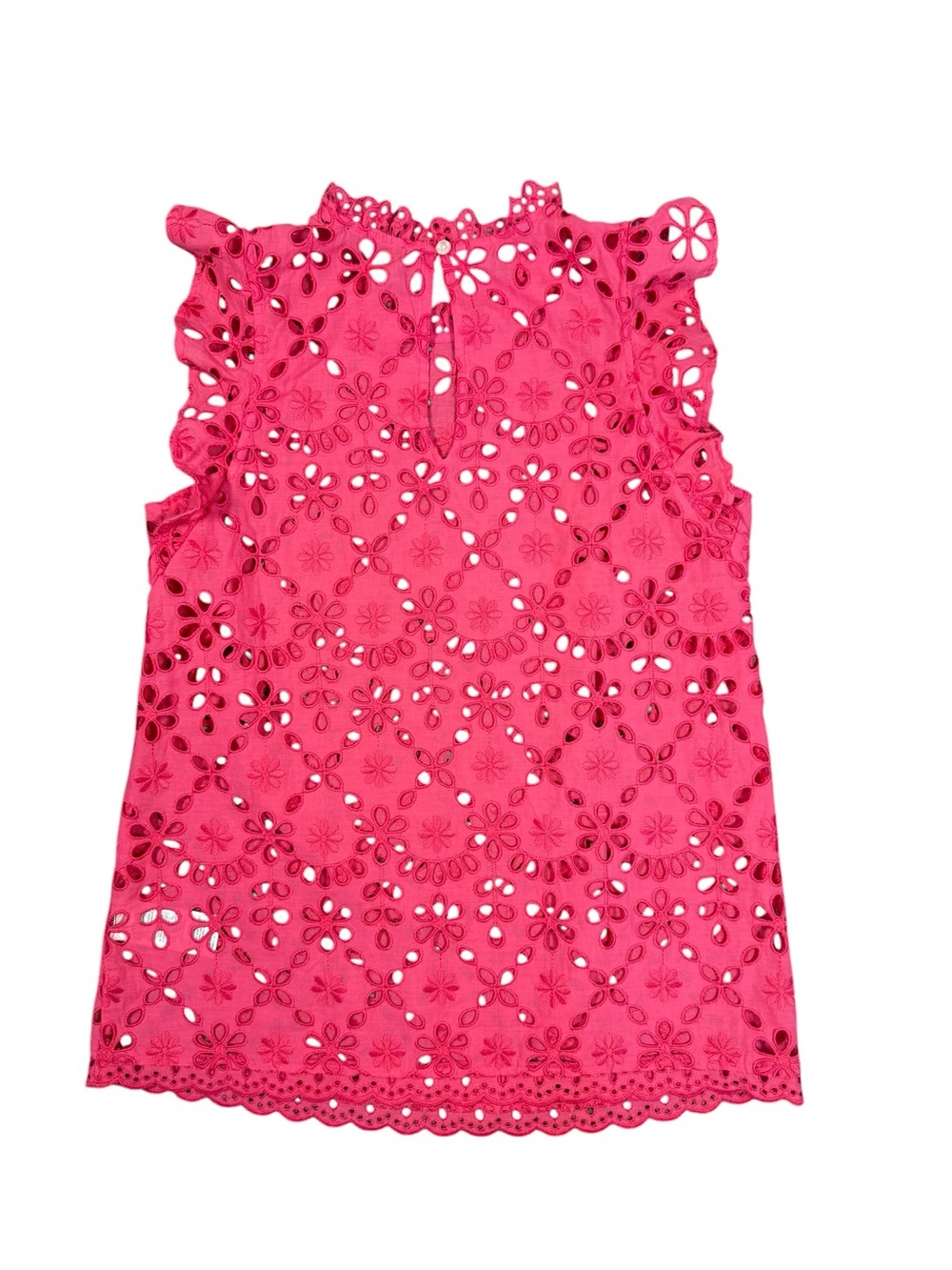 J. Crew Hot Pink Eyelet Lace Sleeveless Top - Picture 6 of 11